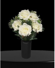 RÓŻA RÓŻE W BUKIECIE SZTUCZNE KWIATY JAK ŻYWE 49 CM DUŻY BUKIET GĘSTY