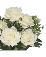 RÓŻA RÓŻE W BUKIECIE SZTUCZNE KWIATY JAK ŻYWE 49 CM DUŻY BUKIET GĘSTY