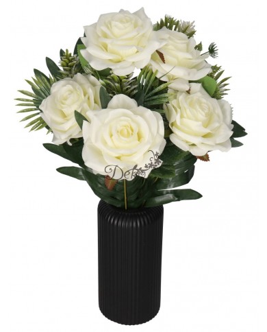 RÓŻA RÓŻE W BUKIECIE SZTUCZNE KWIATY JAK ŻYWE 49 CM DUŻY BUKIET GĘSTY