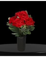 RÓŻA RÓŻE W BUKIECIE SZTUCZNE KWIATY JAK ŻYWE 49 CM DUŻY BUKIET GĘSTY