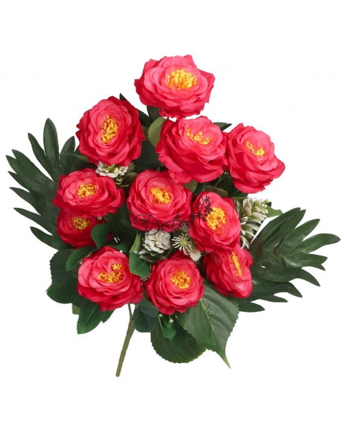 RÓŻA RÓŻE W BUKIECIE SZTUCZNE KWIATY JAK ŻYWE 55 CM DUŻY BUKIET GĘSTY