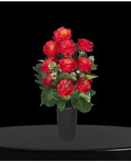 RÓŻA RÓŻE W BUKIECIE SZTUCZNE KWIATY JAK ŻYWE 55 CM DUŻY BUKIET GĘSTY