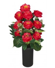 RÓŻA RÓŻE W BUKIECIE SZTUCZNE KWIATY JAK ŻYWE 55 CM DUŻY BUKIET GĘSTY