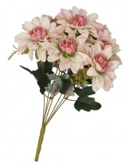 DALIA W BUKIECIE SZTUCZNE KWIATY JAK ŻYWE 42 CM DUŻY BUKIET GĘSTY