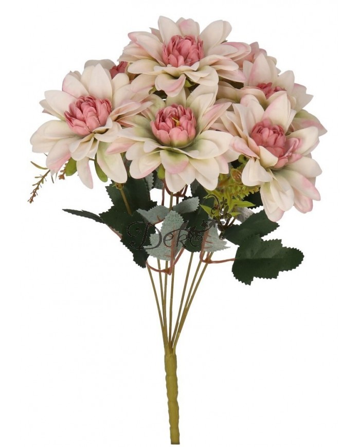 DALIA W BUKIECIE SZTUCZNE KWIATY JAK ŻYWE 42 CM DUŻY BUKIET GĘSTY