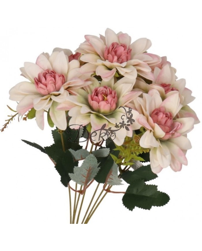 DALIA W BUKIECIE SZTUCZNE KWIATY JAK ŻYWE 42 CM DUŻY BUKIET GĘSTY
