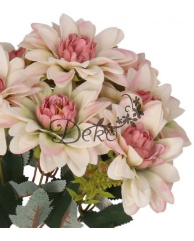 DALIA W BUKIECIE SZTUCZNE KWIATY JAK ŻYWE 42 CM DUŻY BUKIET GĘSTY