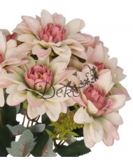 DALIA W BUKIECIE SZTUCZNE KWIATY JAK ŻYWE 42 CM DUŻY BUKIET GĘSTY