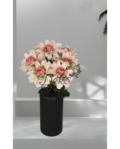 DALIA W BUKIECIE SZTUCZNE KWIATY JAK ŻYWE 42 CM DUŻY BUKIET GĘSTY