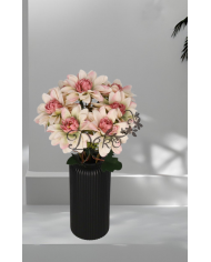 DALIA W BUKIECIE SZTUCZNE KWIATY JAK ŻYWE 42 CM DUŻY BUKIET GĘSTY