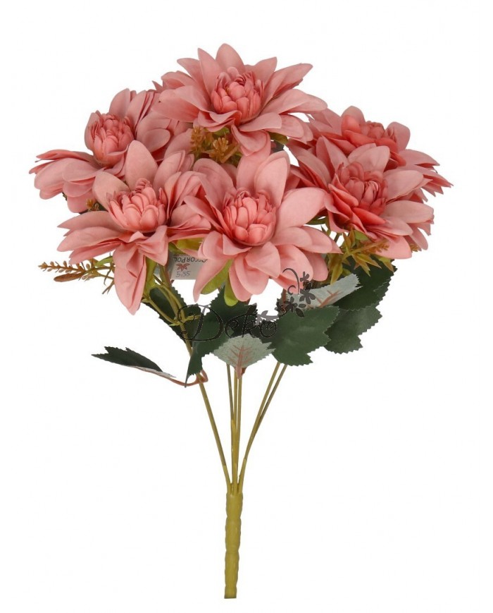 DALIA W BUKIECIE SZTUCZNE KWIATY JAK ŻYWE 42 CM DUŻY BUKIET GĘSTY