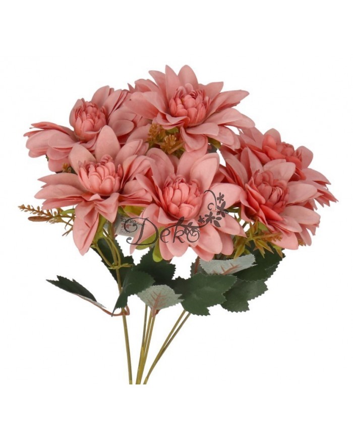 DALIA W BUKIECIE SZTUCZNE KWIATY JAK ŻYWE 42 CM DUŻY BUKIET GĘSTY