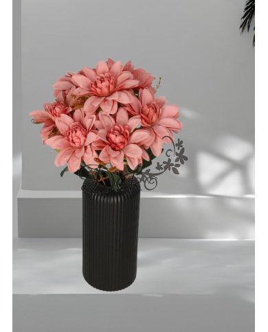 DALIA W BUKIECIE SZTUCZNE KWIATY JAK ŻYWE 42 CM DUŻY BUKIET GĘSTY