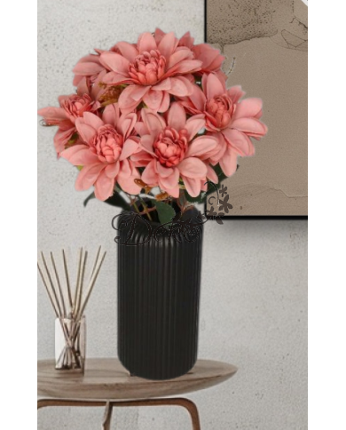 DALIA W BUKIECIE SZTUCZNE KWIATY JAK ŻYWE 42 CM DUŻY BUKIET GĘSTY