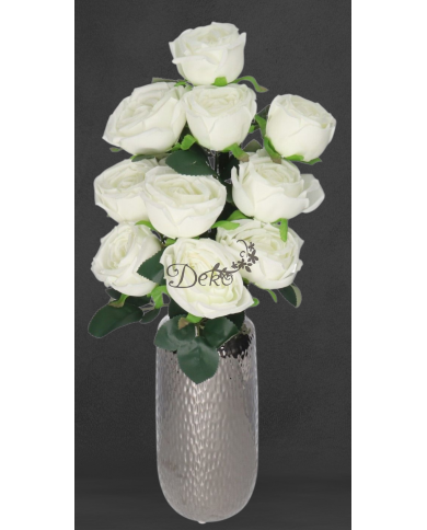 RÓŻA RÓŻE W BUKIECIE SZTUCZNE KWIATY JAK ŻYWE 50 CM DUŻY BUKIET GĘSTY