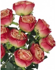 RÓŻA RÓŻE W BUKIECIE SZTUCZNE KWIATY JAK ŻYWE 50 CM DUŻY BUKIET GĘSTY
