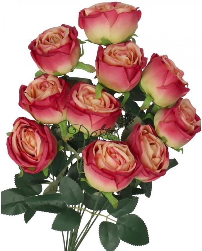 RÓŻA RÓŻE W BUKIECIE SZTUCZNE KWIATY JAK ŻYWE 50 CM DUŻY BUKIET GĘSTY