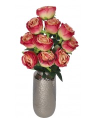 RÓŻA RÓŻE W BUKIECIE SZTUCZNE KWIATY JAK ŻYWE 50 CM DUŻY BUKIET GĘSTY