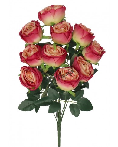 RÓŻA RÓŻE W BUKIECIE SZTUCZNE KWIATY JAK ŻYWE 50 CM DUŻY BUKIET GĘSTY
