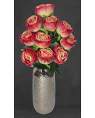 RÓŻA RÓŻE W BUKIECIE SZTUCZNE KWIATY JAK ŻYWE 50 CM DUŻY BUKIET GĘSTY