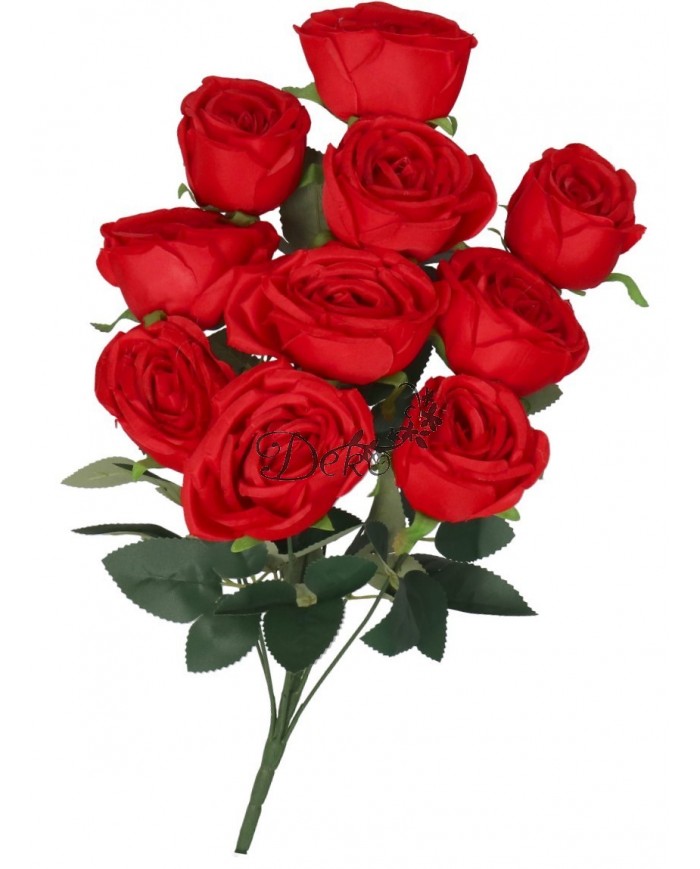 RÓŻA RÓŻE W BUKIECIE SZTUCZNE KWIATY JAK ŻYWE 50 CM DUŻY BUKIET GĘSTY