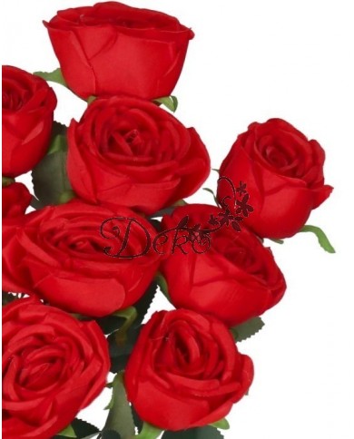 RÓŻA RÓŻE W BUKIECIE SZTUCZNE KWIATY JAK ŻYWE 50 CM DUŻY BUKIET GĘSTY