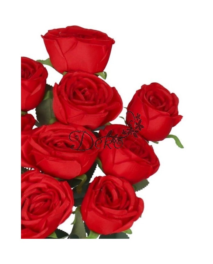 RÓŻA RÓŻE W BUKIECIE SZTUCZNE KWIATY JAK ŻYWE 50 CM DUŻY BUKIET GĘSTY