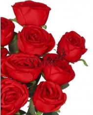 RÓŻA RÓŻE W BUKIECIE SZTUCZNE KWIATY JAK ŻYWE 50 CM DUŻY BUKIET GĘSTY