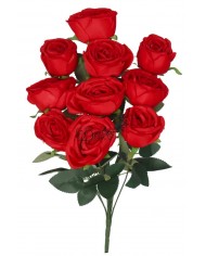 RÓŻA RÓŻE W BUKIECIE SZTUCZNE KWIATY JAK ŻYWE 50 CM DUŻY BUKIET GĘSTY