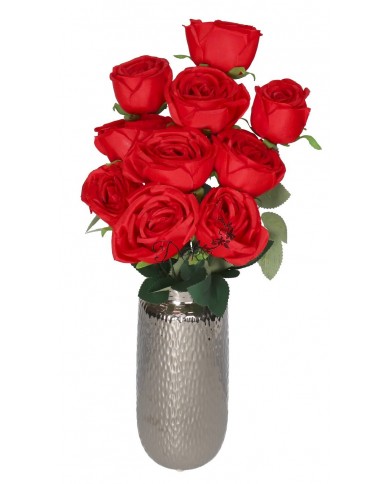 RÓŻA RÓŻE W BUKIECIE SZTUCZNE KWIATY JAK ŻYWE 50 CM DUŻY BUKIET GĘSTY