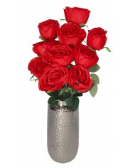 RÓŻA RÓŻE W BUKIECIE SZTUCZNE KWIATY JAK ŻYWE 50 CM DUŻY BUKIET GĘSTY