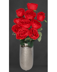 RÓŻA RÓŻE W BUKIECIE SZTUCZNE KWIATY JAK ŻYWE 50 CM DUŻY BUKIET GĘSTY