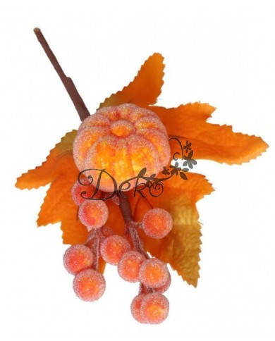 GAŁĄZKA DEKORACYJNA GŁÓG 1SZT GAŁĄZKI JESIENNE DYNIA 24CM