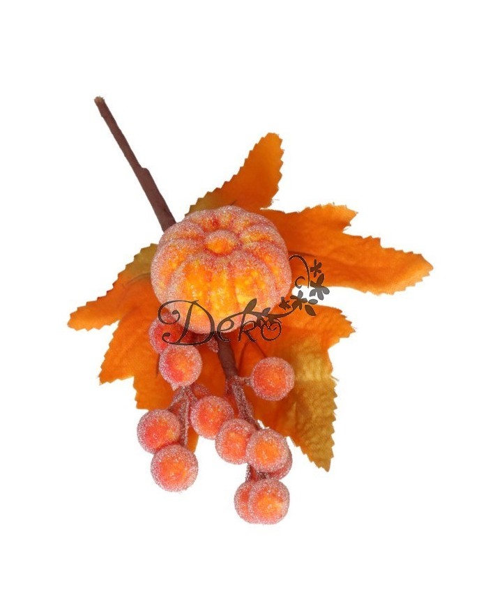 GAŁĄZKA DEKORACYJNA GŁÓG 1SZT GAŁĄZKI JESIENNE DYNIA 24CM