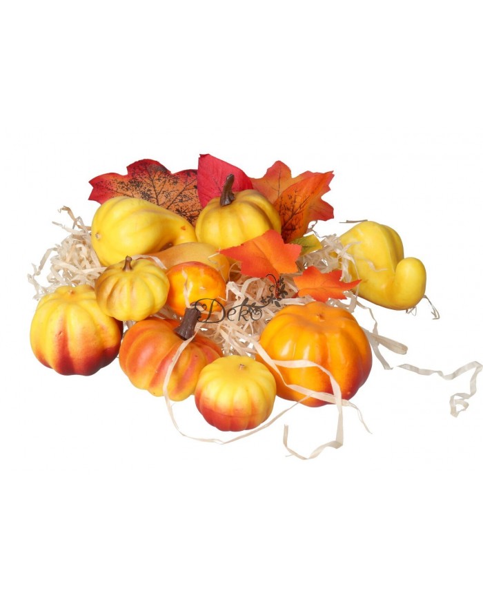 SZTUCZNE DYNIE DEKORACJE JESIENNE DUŻY ZESTAW JESIEŃ 14SZT