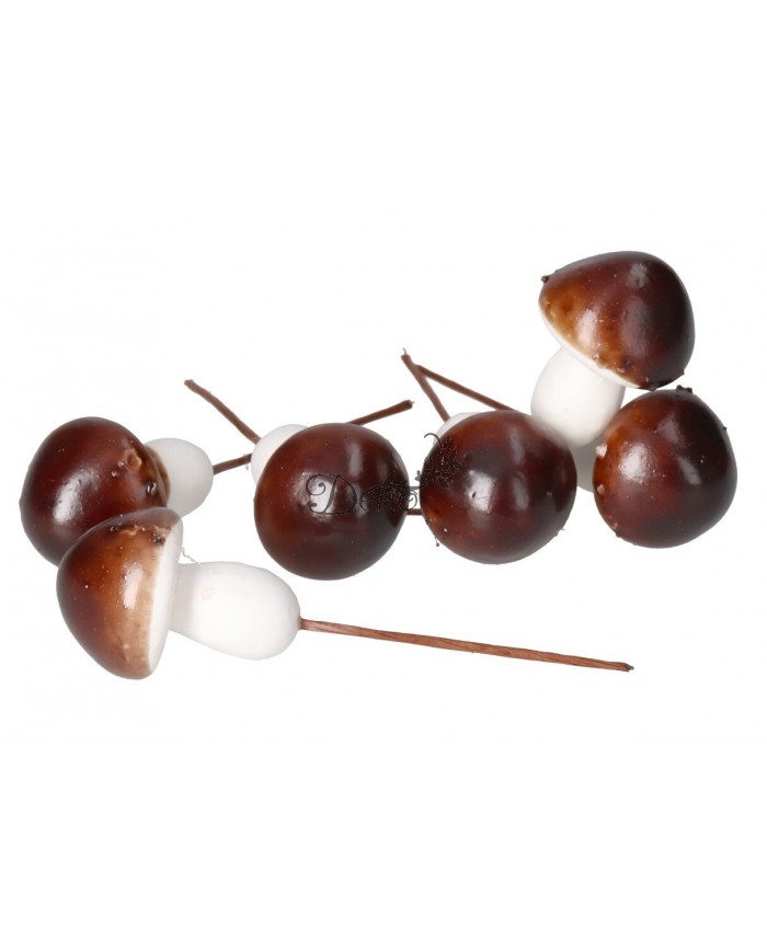 GRZYBKI DEKORACYJNE NA PIKU 6SZT OZDOBA DEKORACJA STROIK