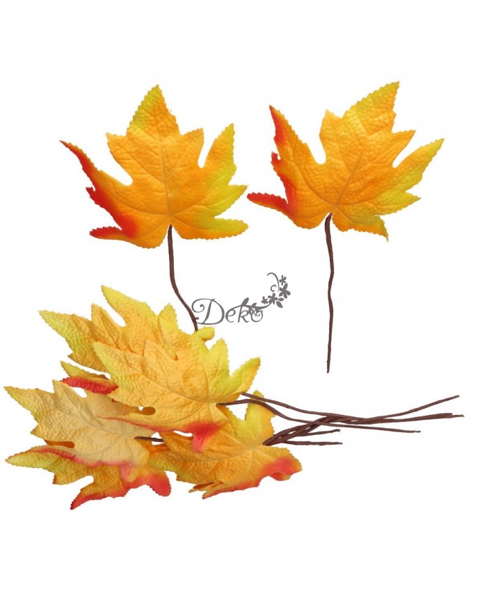 SZTUCZNE KWIATY ROŚLINY LIŚCIE KLONU LIŚCIE NA PIKU 9SZT.