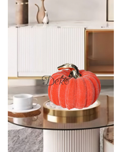 SZTUCZNA DYNIA DEKORACYJNA CERAMICZNA WELUROWA PREMIUM