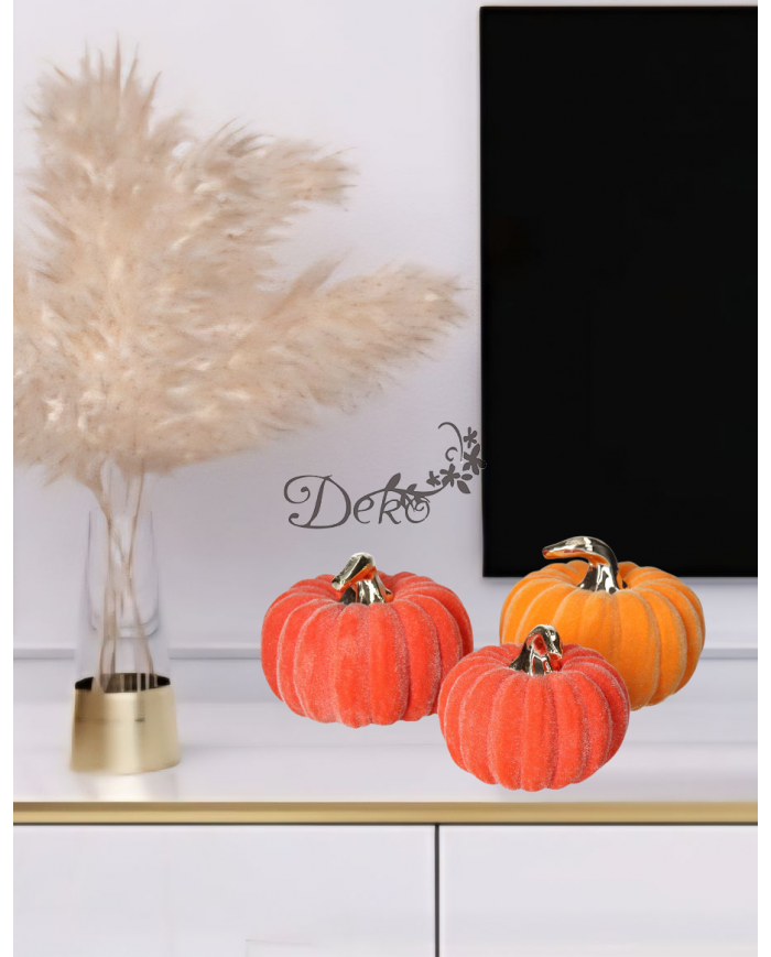 SZTUCZNA DYNIA DEKORACYJNA CERAMICZNA WELUROWA PREMIUM