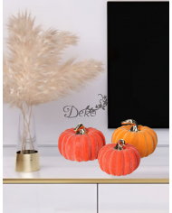 SZTUCZNA DYNIA DEKORACYJNA CERAMICZNA WELUROWA PREMIUM