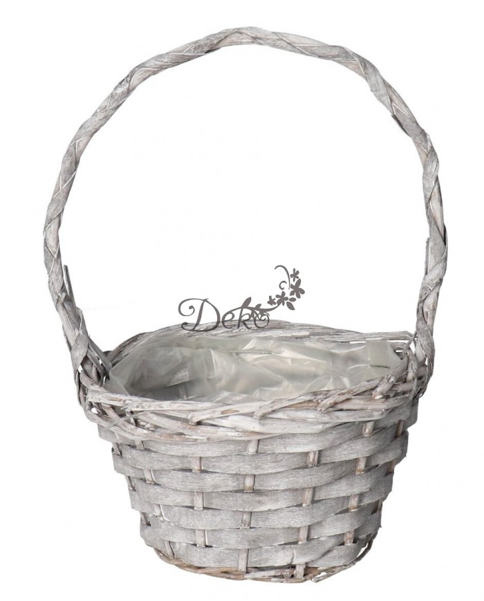KOSZ WIKLINOWY SZARY KOSZE KOSZYK DO SYPANIA KWIATKÓW