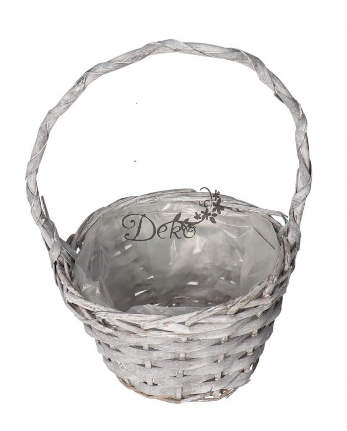 KOSZ WIKLINOWY SZARY KOSZE KOSZYK DO SYPANIA KWIATKÓW