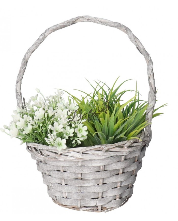 KOSZ WIKLINOWY SZARY KOSZE KOSZYK DO SYPANIA KWIATKÓW