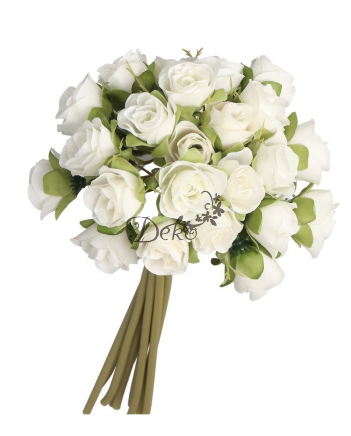 RÓŻA RÓŻE BUKIET RÓŻ SZTUCZNE KWIATY 28CM 9GAŁ.PREMIUM