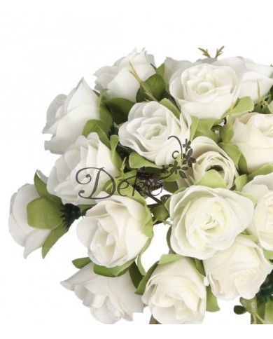 RÓŻA RÓŻE BUKIET RÓŻ SZTUCZNE KWIATY 28CM 9GAŁ.PREMIUM