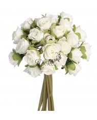 RÓŻA RÓŻE BUKIET RÓŻ SZTUCZNE KWIATY 28CM 9GAŁ.PREMIUM