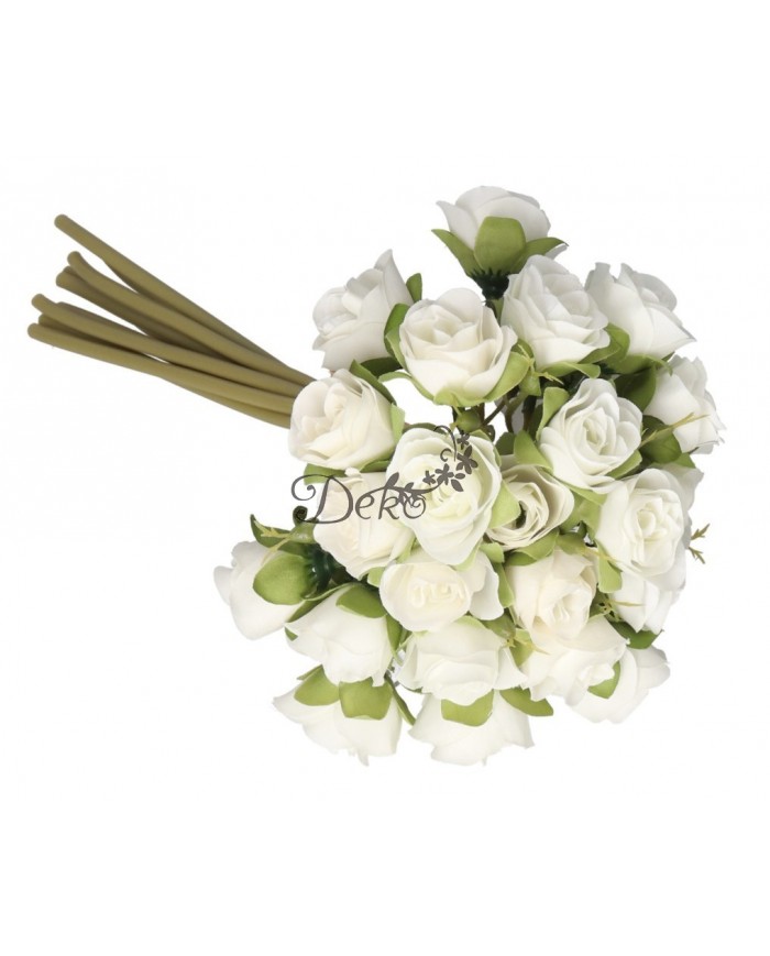 RÓŻA RÓŻE BUKIET RÓŻ SZTUCZNE KWIATY 28CM 9GAŁ.PREMIUM