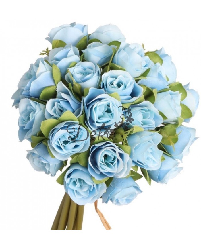 RÓŻA RÓŻE BUKIET RÓŻ SZTUCZNE KWIATY 28CM 9GAŁ.PREMIUM