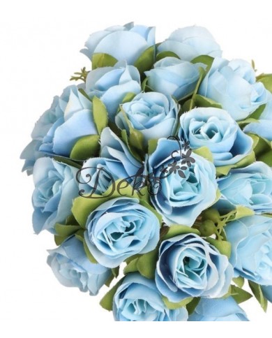 RÓŻA RÓŻE BUKIET RÓŻ SZTUCZNE KWIATY 28CM 9GAŁ.PREMIUM