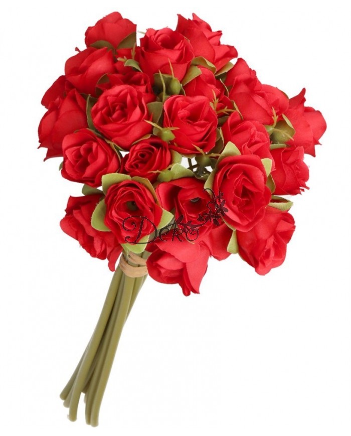 RÓŻA RÓŻE BUKIET RÓŻ SZTUCZNE KWIATY 28CM 9GAŁ.PREMIUM